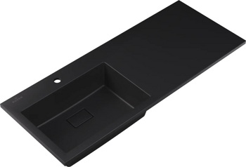 Умывальник из искусственного камня Roxen Faber 120L black 30010120L-B - фото