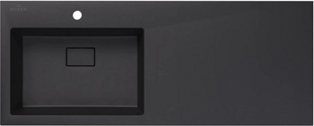 Умывальник из искусственного камня Roxen Faber 120L black 30010120L-B - фото2