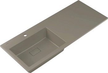 Умывальник из искусственного камня Roxen Faber 120L gray 30010120L-DG - фото