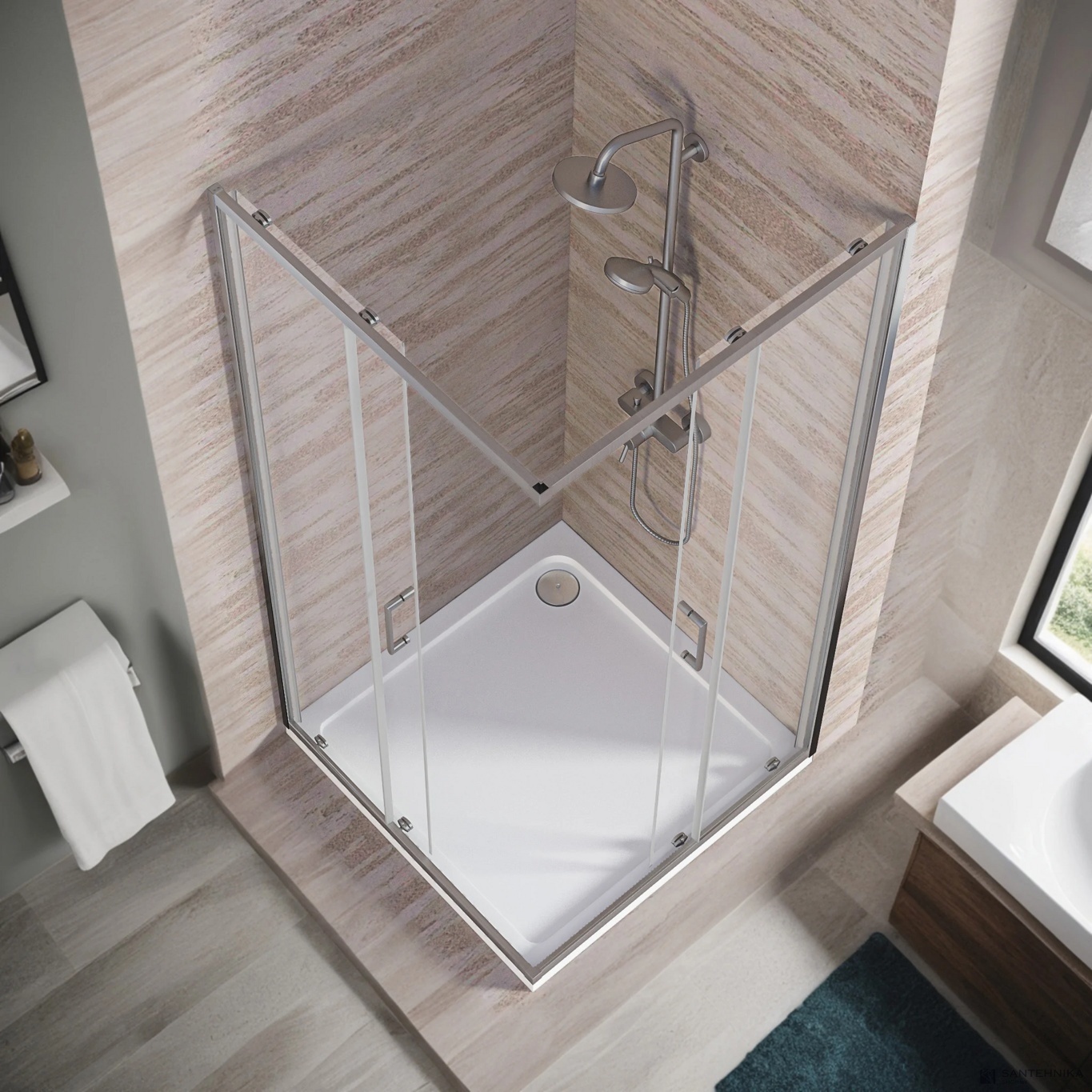 Душевой угол GooD DooR Lite CR-80-C-CH