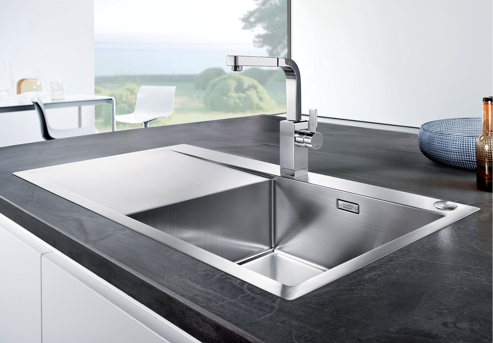 Кухонная мойка Blanco Flow XL 6 S-IF (зеркальная полировка, с клапаном-автоматом)
