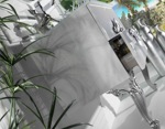 Мебель для ванной Antonio Valanti NeoArt Раковина хрустальная с белой тумбой и с зеркалом - фото2
