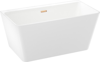 Отдельностоящая акриловая ванна Wellsee Graceful Pro 150x77, слив золото - фото