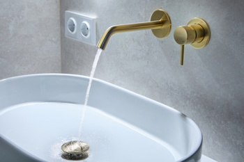 Смеситель для умывальника скрытого монтажа AQUAme Siena AQM6215BG, золото матовое - фото2