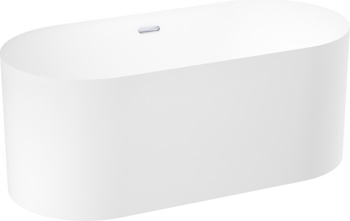 Отдельностоящая акриловая ванна Wellsee Chalice Perfection 166x77 матовая белая, слив хром - фото