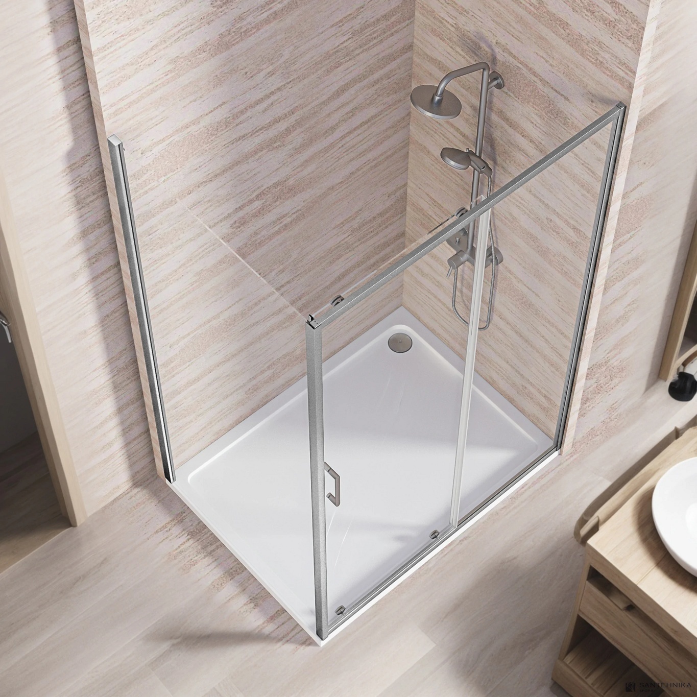 Душевая дверь GooD DooR Lite WTW-130-C-CH