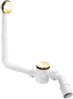 Сифон click-clac для ванн McAlpine HC2600CL-GOLD с очисткой через верх, золото - фото