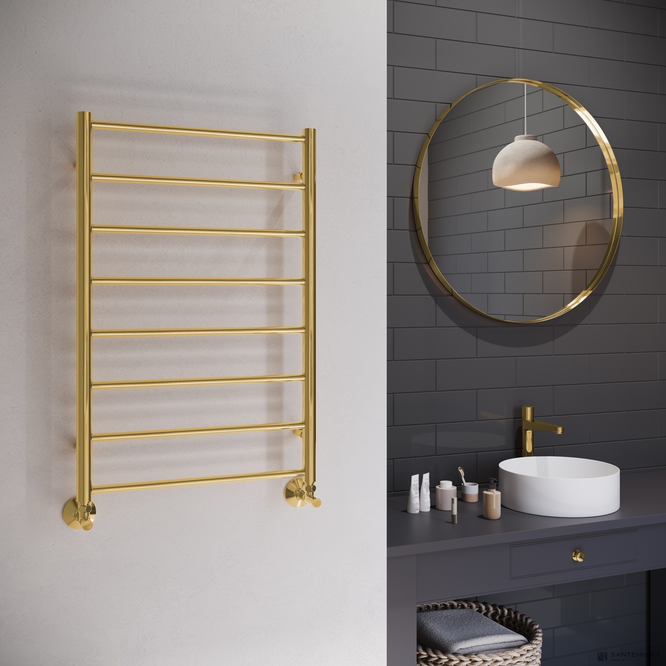 Полотенцесушитель водяной Terminus Аврора П8 500х800, золото