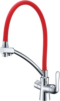 Смеситель Lemark Comfort LM3070C-Red для кухни с подключением к фильтру с питьевой водой - фото