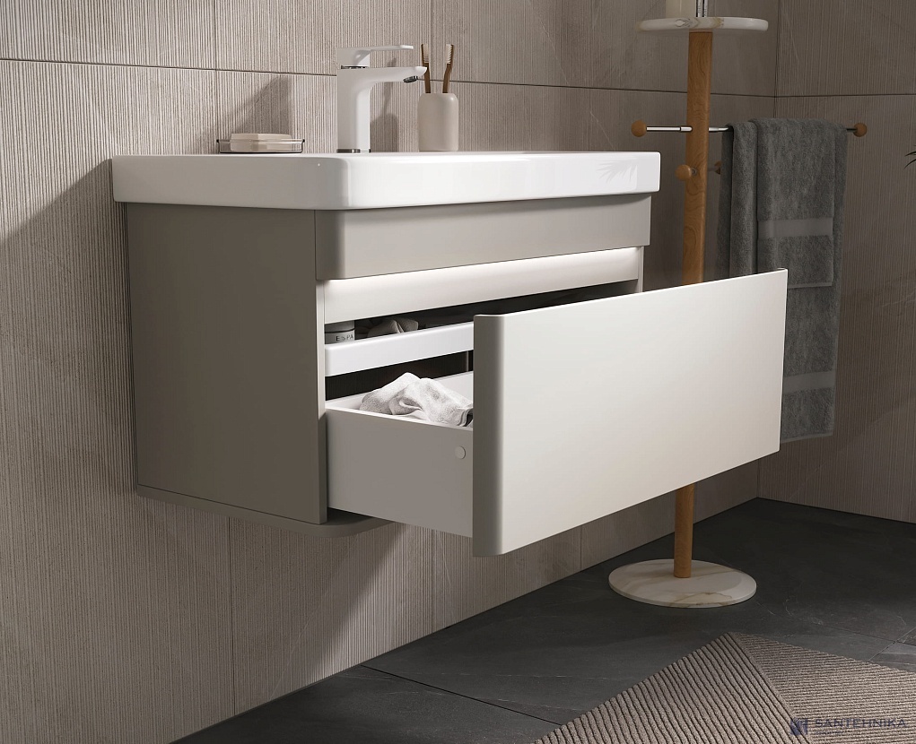 Тумба под умывальник Equil Elegante 80.1Y подвесная, Амарок/Белый