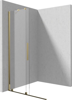 Ограждение раздвижное для душа Deante Prizma Walk-in KTJ Z34R 140 см, золото/ прозрачное - фото2