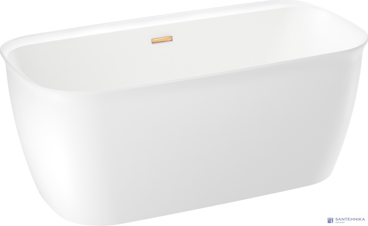 Отдельностоящая акриловая ванна Wellsee Brillant iCon 160x80, слив золото
