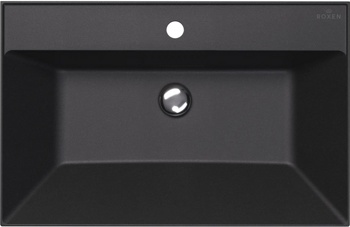 Умывальник из искусственного камня Roxen Mila 70 black 3001170-B - фото2