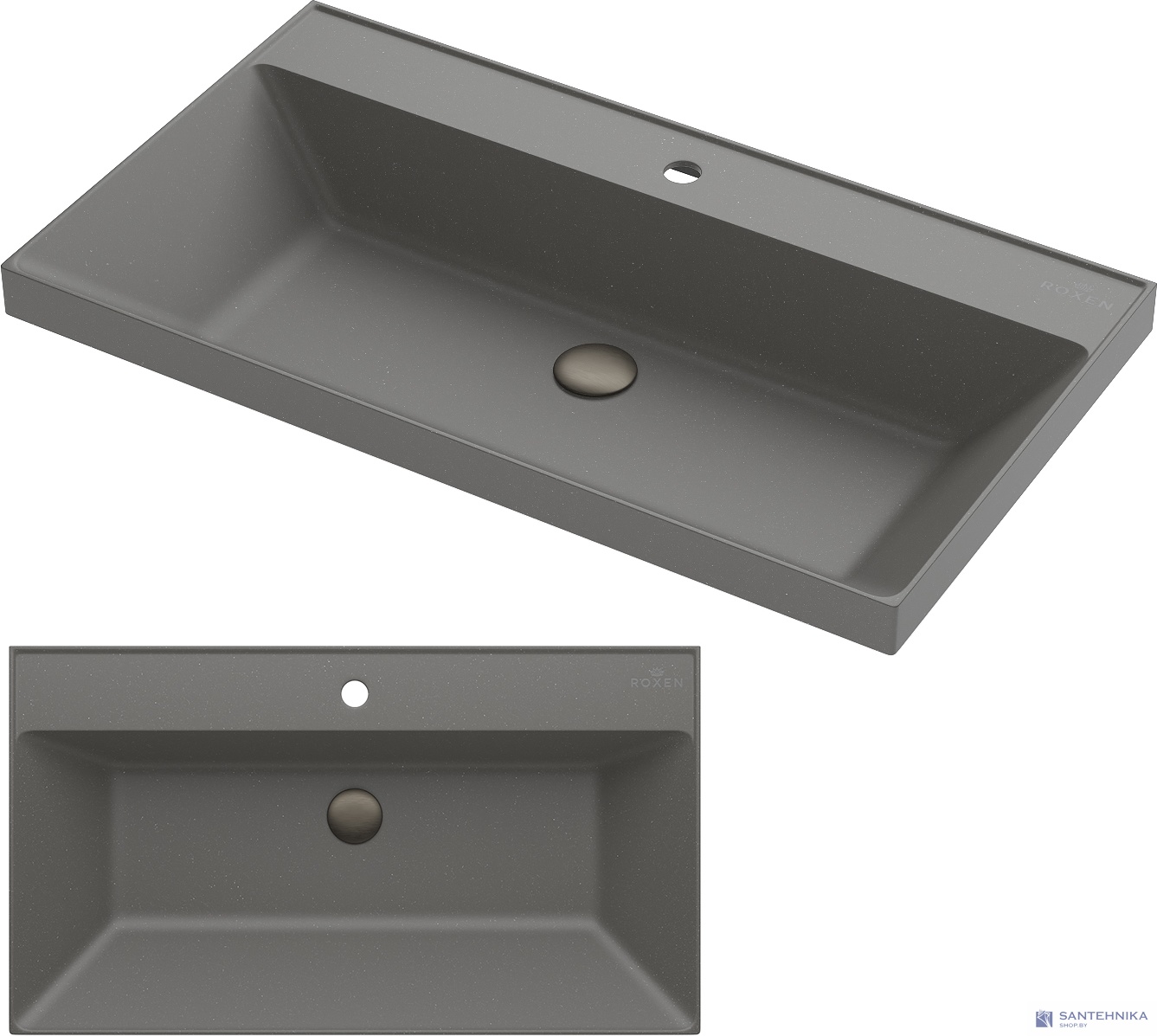 Умывальник из искусственного камня Roxen Mila 70 gray 3001170-DG