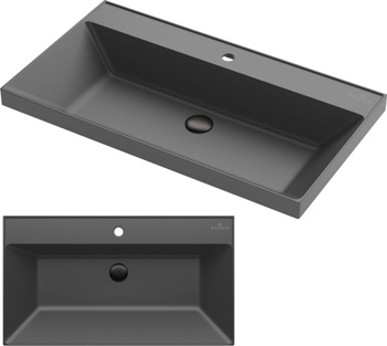 Умывальник из искусственного камня Roxen Mila 80 black 3001180-B - фото