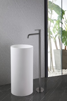 Смеситель ABBER Wasser Kreis AF8140NG напольный для раковины, никель - фото2