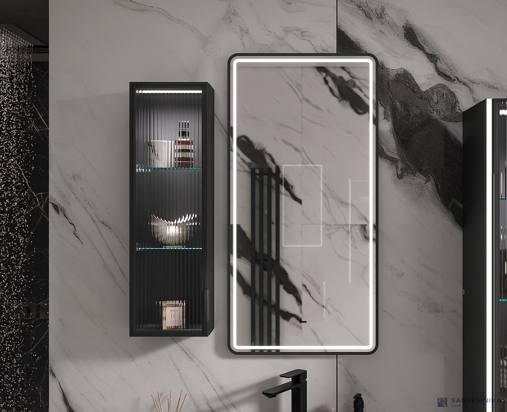 Зеркало Equil Stoune 50х90, черный