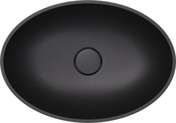 Умывальник из искусственного камня Roxen Nimfa black 300160-B - фото2
