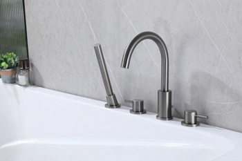 Смеситель ABBER Wasser Kreis AF8113NG на борт ванны, никель - фото2