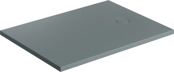 Душевой поддон каменный 80x100 Omnires Aquarock M+, серый матовый - фото