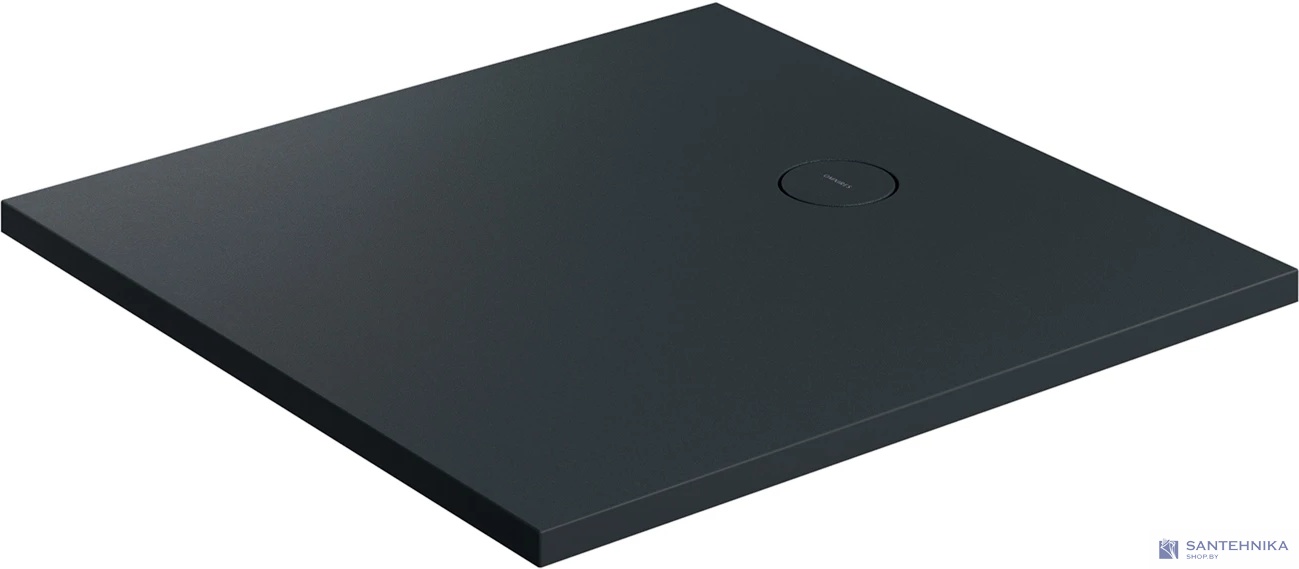 Душевой поддон каменный 90x90 Omnires Aquarock M+, черный матовый
