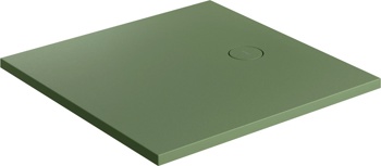Душевой поддон каменный 80x80 Omnires Aquarock M+, оливковый матовый - фото