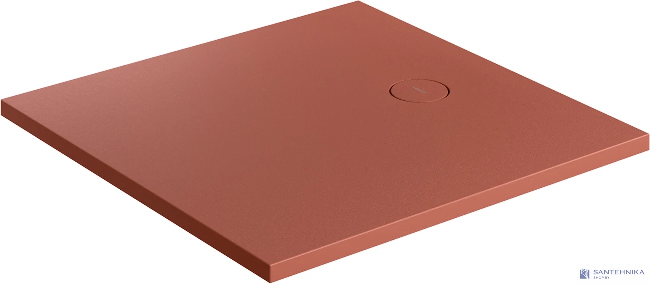 Душевой поддон каменный 80x80 Omnires Aquarock M+, терракотовый матовый