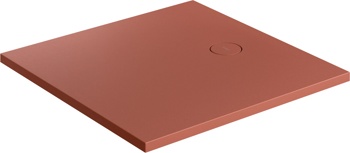 Душевой поддон каменный 80x80 Omnires Aquarock M+, терракотовый матовый - фото