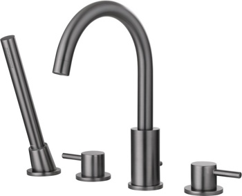 Смеситель ABBER Wasser Kreis AF8113NG на борт ванны, никель - фото