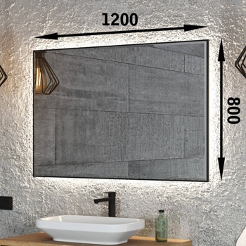 Зеркало Benetto Позитано 1200*800, черный - фото