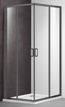 Душевой угол Adema Glass Line Vierkant gun grey 90х90 см, прозрачная - фото