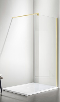 Душевое ограждение Adema Walk-in Regen Brushed gold 90 см - фото