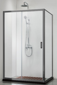 Душевой угол Adema Glass Line Direct gun grey 120х80 см, прозрачная - фото