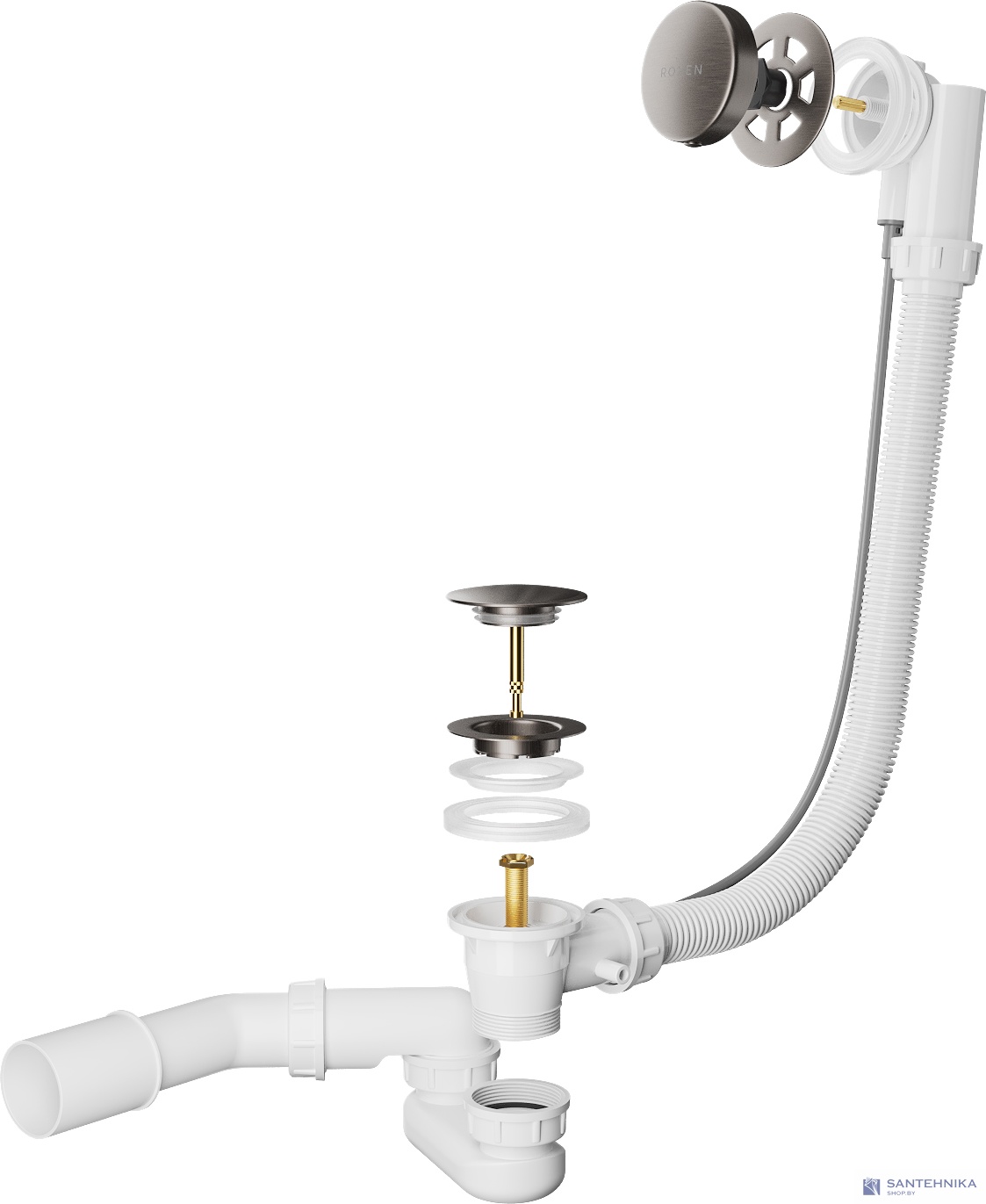 Сифон полуавтомат для ванн Roxen R70A-GM