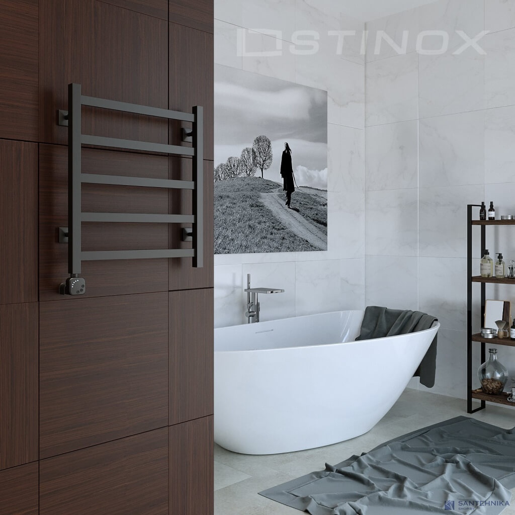Полотенцесушитель Stinox Prestige водяной 50x60, черный матовый