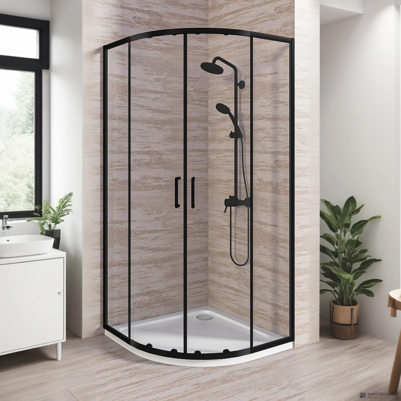 Душевой угол GooD DooR Lite R-80-C-B