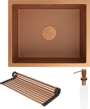 Кухонная мойка Roxen Uno 54 PVD (бронза)  под столешницу - фото