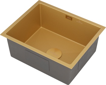 Кухонная мойка Roxen Uno 54 PVD (золото)  под столешницу - фото2