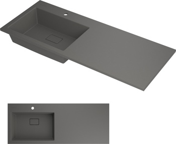 Умывальник из искусственного камня Roxen Faber 110L Gray 30010110L-DG - фото