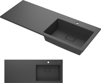 Умывальник из искусственного камня Roxen Faber 110R Black 30010110R-B - фото