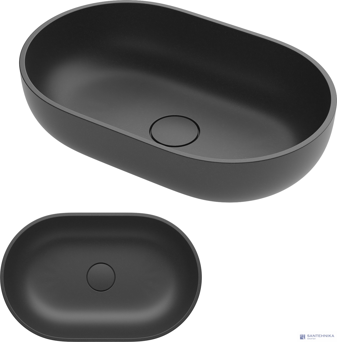 Умывальник из искусственного камня Roxen Mary black 300165-B