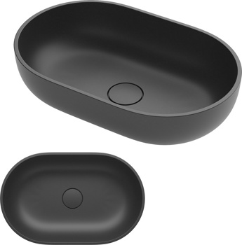 Умывальник из искусственного камня Roxen Mary black 300165-B - фото