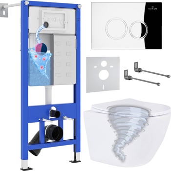 Комплект 6 в1 инсталляции и подвесного унитаза Roxen StounFix Dual Fresh 968340 - фото