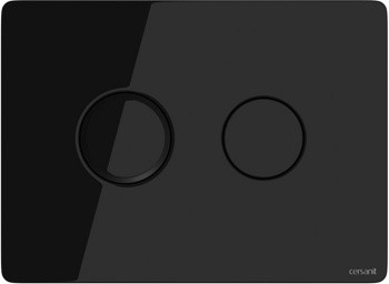 Кнопка смыва пневматическая Cersanit Accento Circle, черная - фото