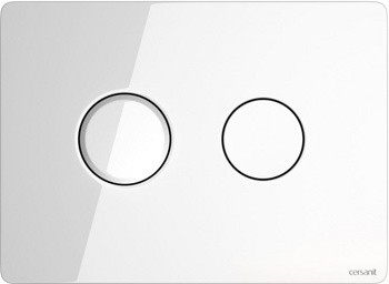 Кнопка смыва пневматическая Cersanit Accento Circle, белая - фото