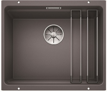 Кухонная мойка Blanco Etagon 500-U (темная скала, с отводной арматурой InFino®) - фото