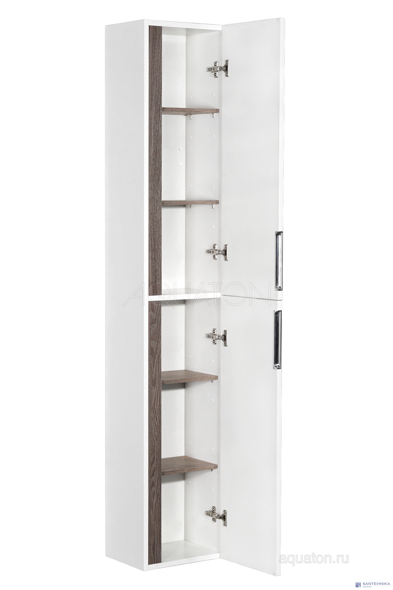 Шкаф-колонна Aquaton Рене белый, грецкий орех 1A222003NRC80