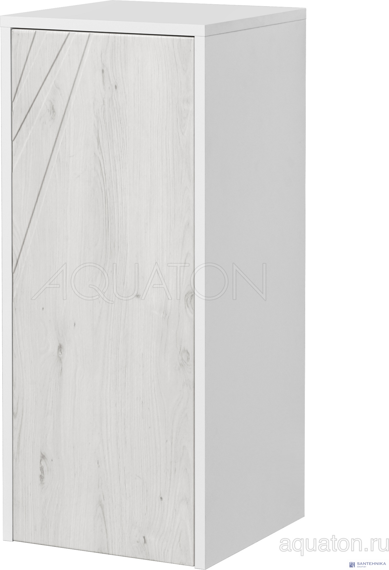 Шкафчик Aquaton Сакура с корзиной ольха наварра, белый глянец 1A220703SKW80
