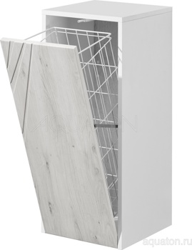 Шкафчик Aquaton Сакура с корзиной ольха наварра, белый глянец 1A220703SKW80 - фото2