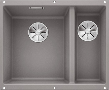 Кухонная мойка Blanco Subline 340/160-U (алюметаллик, левая, с отводной арматурой InFino®) - фото